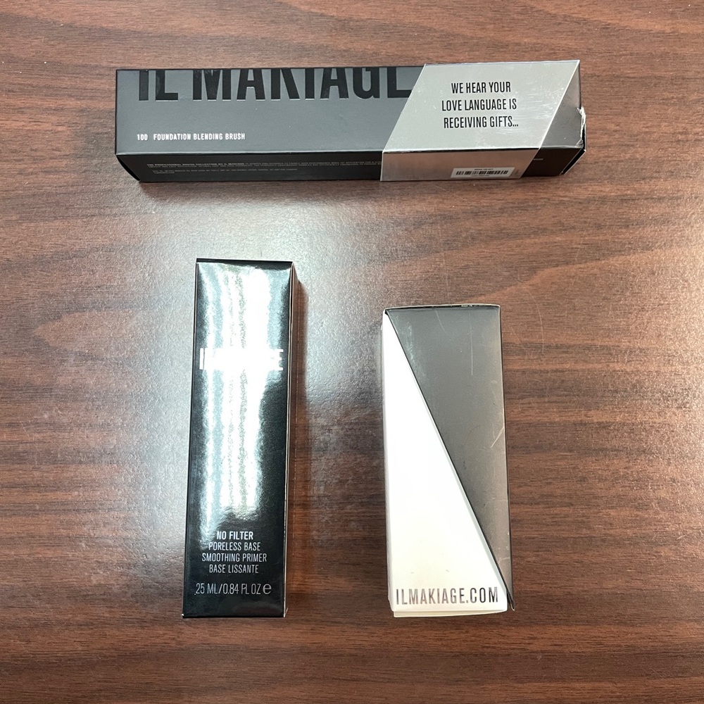 IL MAKIAGE WOKE UP LIKE THIS FOUNDATION SHADE 75, NO FILTER PRIMER, & BRUSH SET